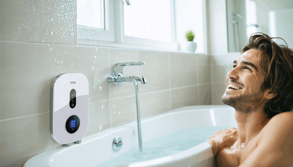 appendilo accanto a vasca o doccia per dire addio ai problemi di vapore, umidità e muffa in bagno, mantenendo l'ambiente sempre fresco e asciutto.