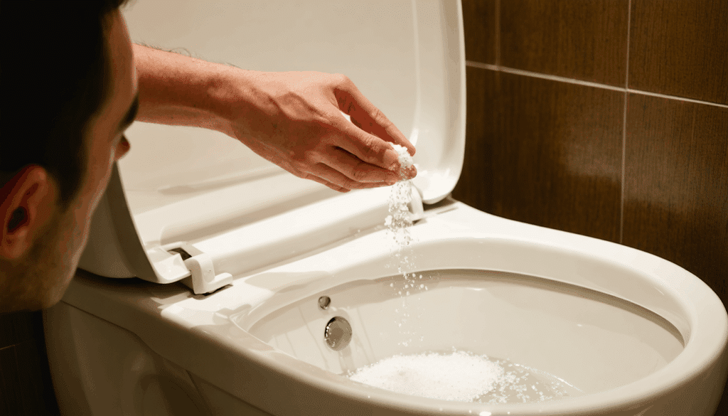 scopri perché versare un po’ di sale nel wc di notte può essere vantaggioso per la pulizia e la prevenzione dei cattivi odori.