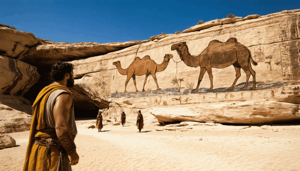 una straordinaria scoperta archeologica rivela che 12.000 anni fa dipingevano cammelli giganti per indicare la presenza di acqua, offrendo nuove prospettive sulla vita e l'ambiente dell'epoca.