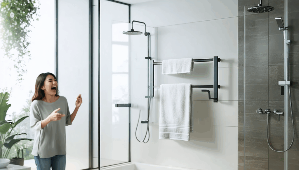 appendilo accanto alla doccia per dire addio all'umidità: bagno sempre asciutto e senza muffa, per un ambiente più sano e confortevole.