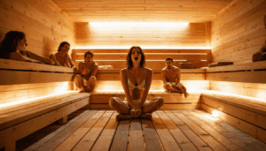 in sauna, evita questa postura imbarazzante che disturba tutti gli altri: scopri i comportamenti corretti per un'esperienza piacevole e rispettosa.