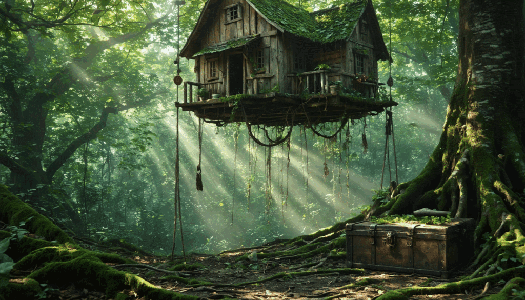 scopri la storia affascinante della casetta sospesa e il misterioso tesoro antico nascosto sotto di essa in questa avventura ricca di mistero e curiosità.