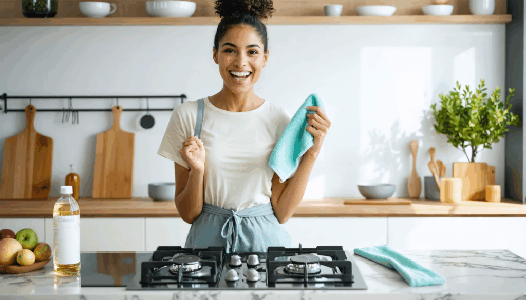 metodo rapido e naturale per pulire forno e piano cottura senza usare aceto né bicarbonato, efficace e facile da realizzare.